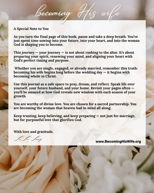 Becoming His Wife: Monthly Calendar &amp; Affirmations Journal